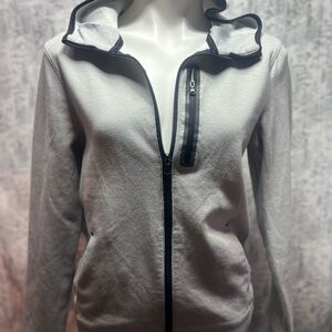 Old Navy Women's Light Gray Utility Jacket with Black Accents